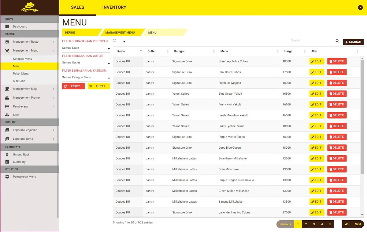 Screenshot BOSRESTO — Point of Sale Restoran