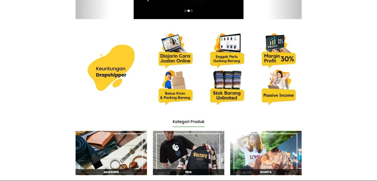Screenshot Kaosunisex — Pabrik Kaos Digital